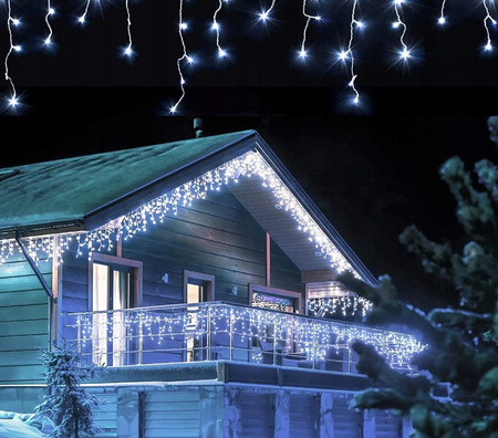 SOPLE 500 LED LAMPKI ZEWNĘTRZNE IP44 STAŁE + FLASH KURTYNA GIRLANDA GRUBE