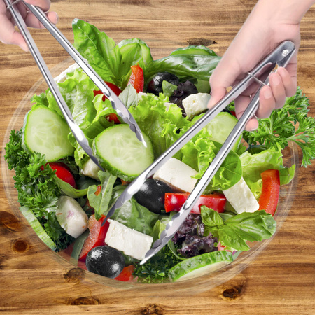 SZCZYPCE KUCHENNE METALOWE DO GRILLA SAŁATEK MIĘSA RUSZTU UNIWERSALNE 3 szt