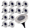 12x LAMPA SOLARNA OGRODOWA GRUNTOWA WBIJANA NAJAZDOWA 16 LED ŚWIECĄCY DYSK