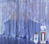 GIRLANDA OGRODOWA LAMPKI KURTYNA ŚWIETLNA 300 LED DRUCIKI 3x3m + PILOT USB
