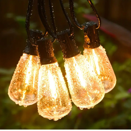 GIRLANDA OGRODOWA SOLARNA ŚWIETLNA 20LED DUŻE ŻARÓWKI KULKI LAMPA DO OGRODU