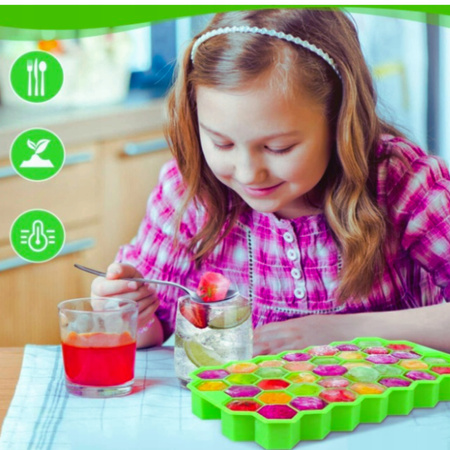 FORMA FOREMKI DO LODU KOSTEK SILIKONOWA FOREMKA NA LÓD KOSTKI Z POKRYWKĄ