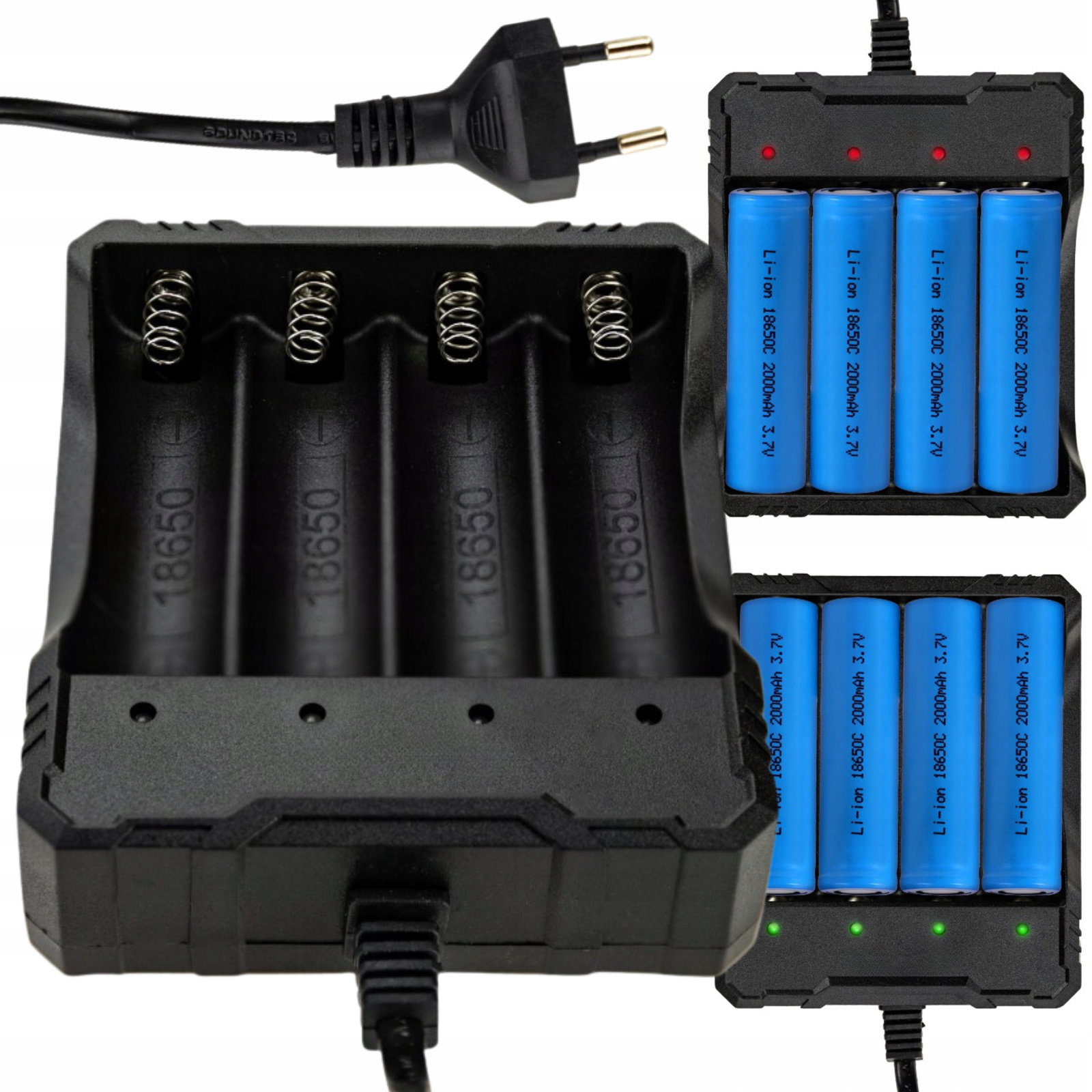 ヤモリ ŁADOWARKA SIECIOWA POCZWÓRNA DO OGNIW BATERII 4x