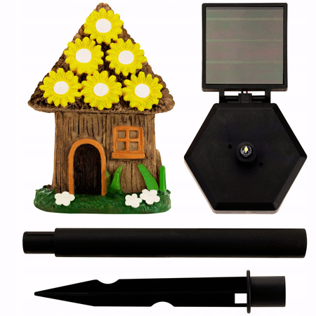 Lampa Solarna Ogrodowa LED DOMEK Wodoodporna Wbijana Zewnętrzna Do OGRODU