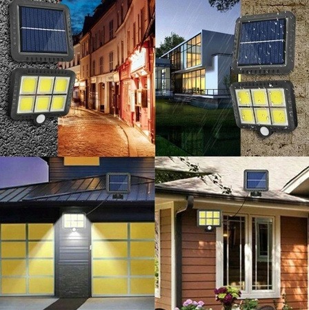 LAMPA SOLARNA Z CZUJNIKIEM RUCH ZMIERZCHU ZEWNĘTRZNA ULICZNA LED COB PILOT