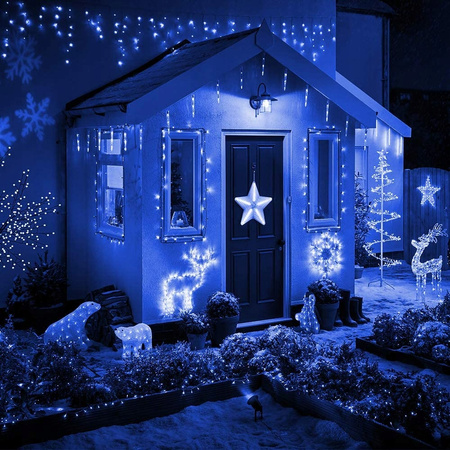 SOPLE 300 LED LAMPKI ZEWNĘTRZNE IP44 STAŁE + FLASH KURTYNA GIRLANDA GRUBE