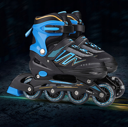 ROLKI Łyżworolki REGULOWANE Świecące KOŁA LED Kauczukowe Kółka Rozm. 39-42