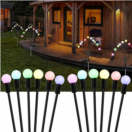 2x LAMPKI SOLARNE LAMPA SOLARNA KULKI LED WBIJANE OGRODOWE KULA DO OGRODU