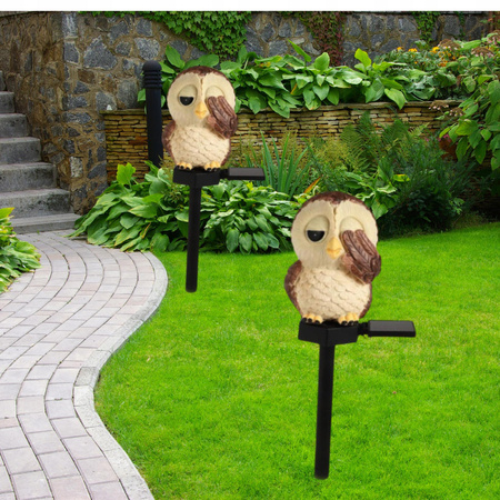 Lampa Solarna Ogrodowa SOWA LED Wodoodporna Wbijana Zewnętrzna Do OGRODU