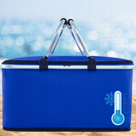 KOSZ PIKNIKOWY SKŁADANY TERMICZNY TURYSTYCZNY KOSZYK NA ZAKUPY IZOLACYJNY