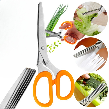 NOŻYCZKI DO ZIÓŁ Nożyce Kuchenne Krojenia Szczypiorku OSTRZY Wielofunkcyjne