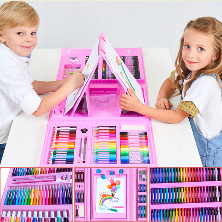 ZESTAW DO MALOWANIA DLA DZIECI Dziewczynek Artystyczny Plastyczny WALIZKA