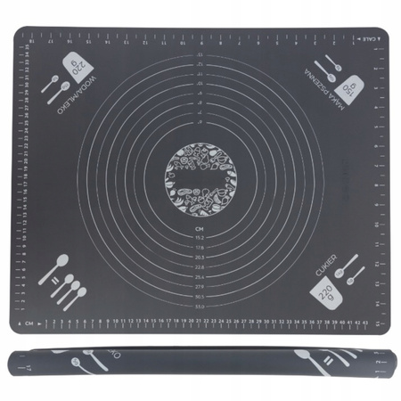 DUŻA STOLNICA SILIKONOWA MATA KUCHENNA PODKŁADKA ANTYPOŚLIZGOWA Z MIARĄ XXL