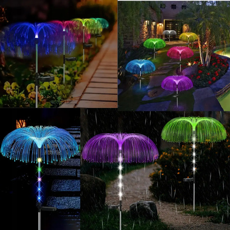 2x LAMPA SOLARNA OGRODOWA LED MEDUZA RGB WBIJANA DO OGRODU LAMPKI SOLARNE