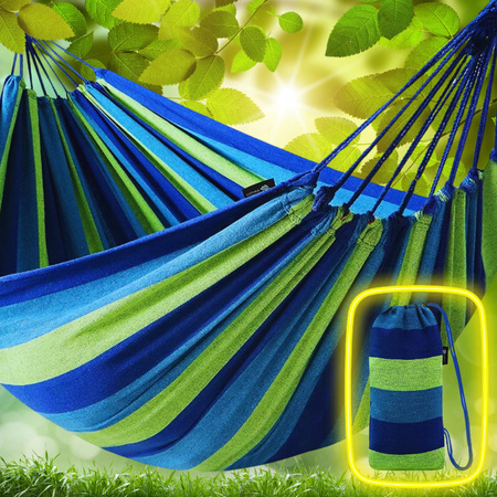 HAMAK OGRODOWY DWUOSOBOWY WZMOCNIONY WISZĄCY TURYSTYCZNY HUŚTAWKA MOCNY