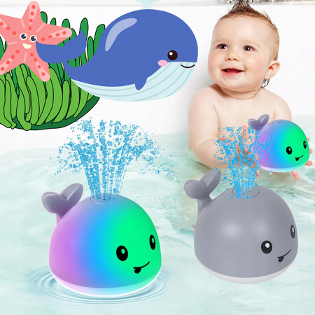 FONTANNA ZABAWKA DO KĄPIELI WODY TRYSKAJĄCY ŚWIECĄCY WIELORYB DLA DZIECI