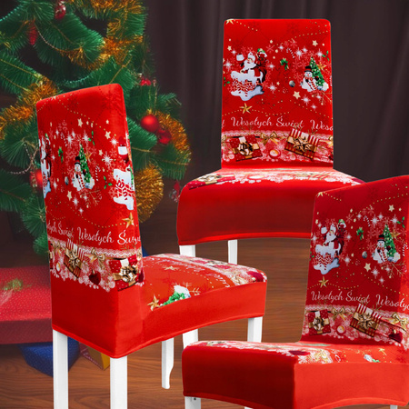 6x POKROWIEC ŚWIĄTECZNY NA KRZESŁO ELASTYCZNY BOŻE NARODZENIE NA ŚWIĘTA