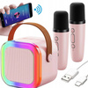 BEZPRZEWODOWY ZESTAW DO KARAOKE BLUETOOTH + GŁOŚNIK 2x MIKROFON DLA DZIECI