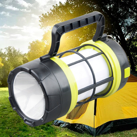 MOCNA LATARKA TURYSTYCZNA LED KEMPINGOWA LAMPA PODRĘCZNA UCHWYT POWERBANK