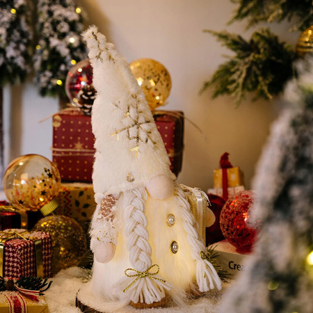 2x SKRZAT ŚWIĄTECZNY KRASNAL GNOM MIKOŁAJ ŚWIECĄCY DUŻY PREZENT NA ŚWIĘTA