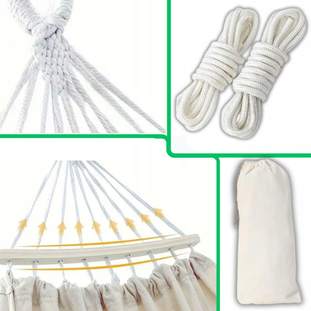 HAMAK OGRODOWY 2 OSOBOWY HUŚTAWKA XXL MOCNY WZMOCNIONY PAŁĄK DUŻY + TORBA