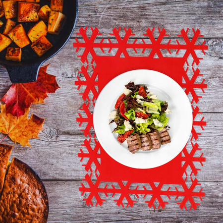 ŚWIĄTECZNE PODKŁADKI Na Stół TALERZE SZTUĆCE POKROWIEC 12szt Ozdoby Prezent