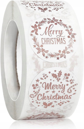 Naklejki Świąteczne Samoprzylepne na Prezenty Święta Ozdoby Mikołaj ZIMOWE