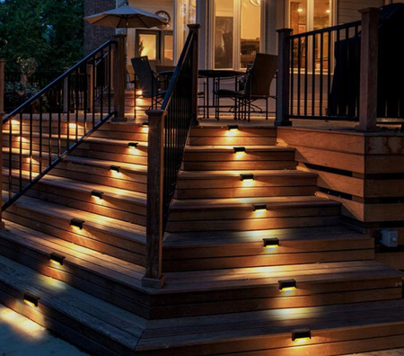 12x Lampa SOLARNA Ogrodowa LED na Schody Taras Płot Lampki Oświetlenie