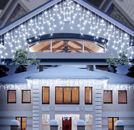 SOPLE 500 LED LAMPKI ZEWNĘTRZNE IP44 STAŁE + FLASH KURTYNA GIRLANDA GRUBE