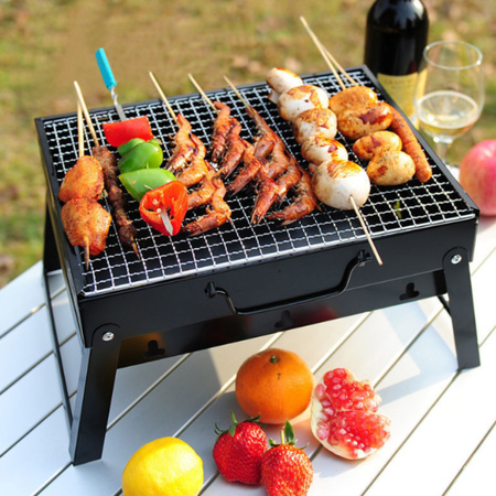 GRILL TURYSTYCZNY PRZENOŚNY WĘGLOWY SKŁADANY BBQ KEMPINGOWY WALIZKA GRIL