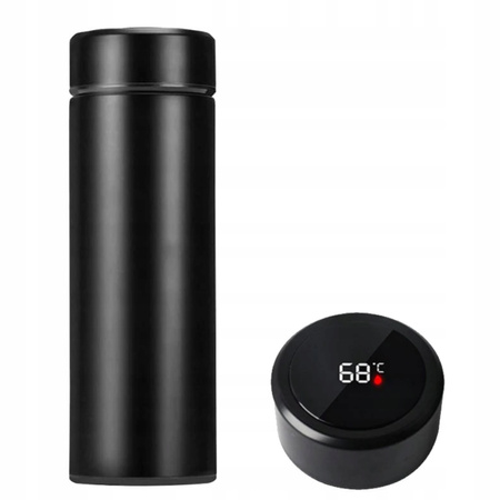 KUBEK TERMICZNY TERMOS LED 500ml NA KAWĘ HERBATĘ DOTYKOWY DO SAMOCHODU LCD