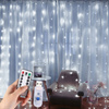 GIRLANDA OGRODOWA LAMPKI KURTYNA ŚWIETLNA 300 LED DRUCIKI 3x3m + PILOT USB