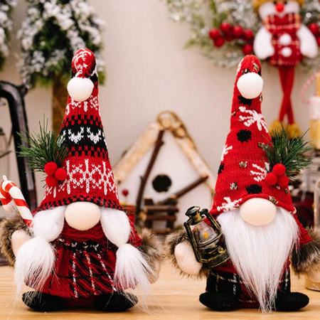 2x SKRZAT ŚWIĄTECZNY KRASNAL GNOM SIEDZĄCY MIKOŁAJ OZDOBA PREZENT NA ŚWIĘTA