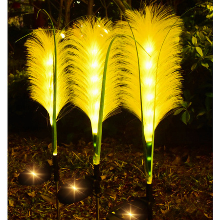 LAMPA OGRODOWA SOLARNA LED TRAWA PAMPASOWA ŚWIETLNA WBIJANA OZDOBA 2 Sztuki