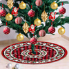 DYWANIK ŚWIĄTECZNY POD CHOINKĘ Pokrowiec MATA 90cm Dywan Futerko Okrągły