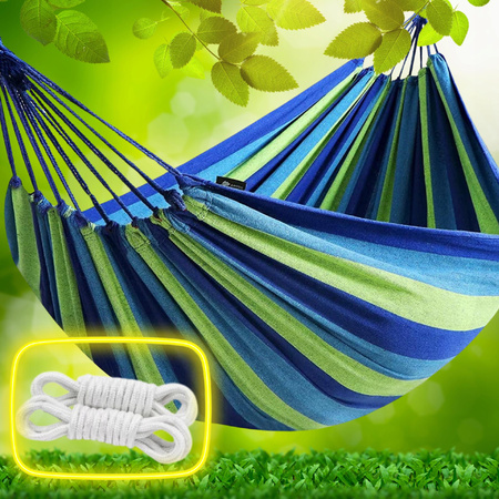HAMAK OGRODOWY DWUOSOBOWY WZMOCNIONY WISZĄCY TURYSTYCZNY HUŚTAWKA MOCNY