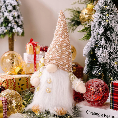 2x SKRZAT ŚWIĄTECZNY KRASNAL GNOM MIKOŁAJ ŚWIECĄCY DUŻY PREZENT NA ŚWIĘTA