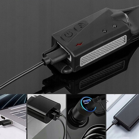 MOCNA LATARKA CZOŁOWA LED REFLEKTOR NA GŁOWĘ COB CZOŁÓWKA USB CZUJNIK RUCHU