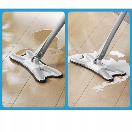 MOP OBROTOWY PŁASKI Z WYCISKACZEM DO CZYSZCZENIA WKŁAD MIKROFIBRA