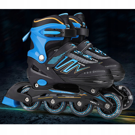 ROLKI Łyżworolki REGULOWANE Świecące KOŁA LED Kauczukowe Kółka Rozm. 39-42