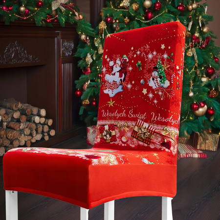 6x POKROWIEC ŚWIĄTECZNY NA KRZESŁO ELASTYCZNY BOŻE NARODZENIE NA ŚWIĘTA