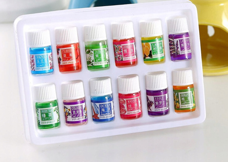 OLEJKI ZAPACHOWE ETERYCZNE AROMATERAPIA DO NAWILŻACZA KOMINKA ZESTAW 12 SZT