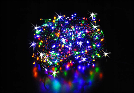 LAMPKI CHOINKOWE 500 LED ZEWNĘTRZNE STAŁE FLASH IP44 GRUBE KURTYNA MULTI