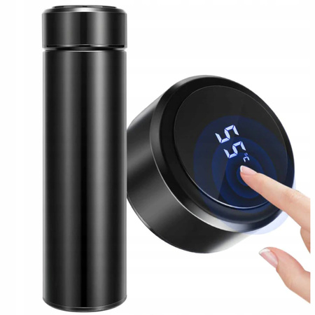 KUBEK TERMICZNY TERMOS LED 500ml NA KAWĘ HERBATĘ DOTYKOWY DO SAMOCHODU LCD