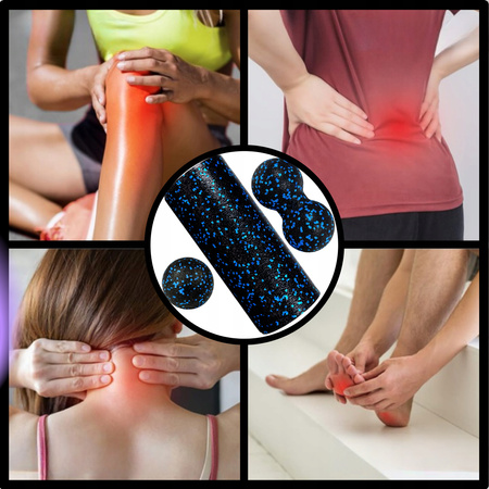 ZESTAW EPP ROLLER DO MASAŻU WAŁEK PIŁKA DUOBALL + MASAŻER PIANKOWY SPORT