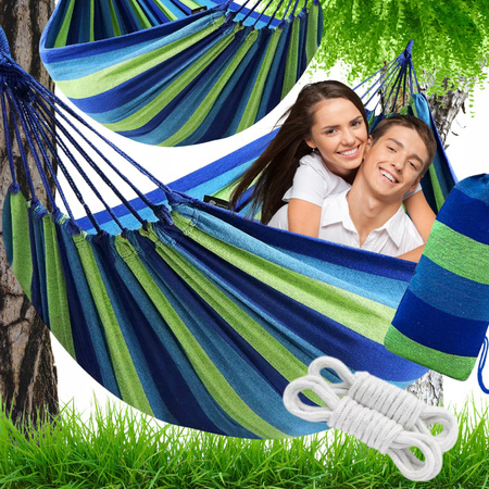 HAMAK OGRODOWY DWUOSOBOWY WZMOCNIONY WISZĄCY TURYSTYCZNY HUŚTAWKA MOCNY