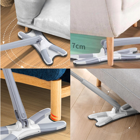 MOP OBROTOWY PŁASKI Z WYCISKACZEM DO CZYSZCZENIA WKŁAD MIKROFIBRA