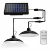 ZESTAW 2x ŻYRANDOL WISZĄCA LAMPA SOLARNA LED PODWÓJNY SUFITOWA PILOT PANEL