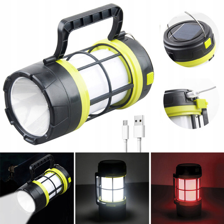 MOCNA LATARKA TURYSTYCZNA LED KEMPINGOWA LAMPA PODRĘCZNA UCHWYT POWERBANK