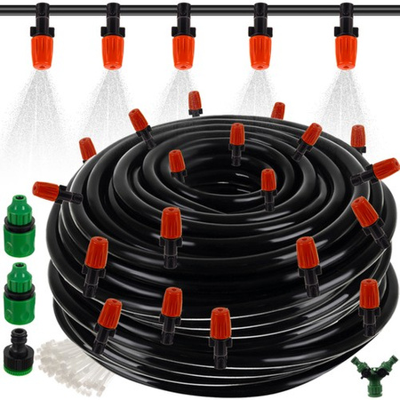 KURTYNA WODNA MGIEŁKA WĄŻ 25M ZRASZACZ OGRODOWY SYSTEM NAWADNIANIA DYSZE
